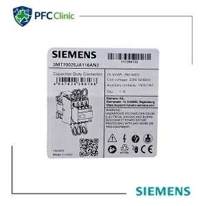 کنتاکتور خازنی 25 کیلوواری زیمنس SIEMENS 3MT70025JA116AN2