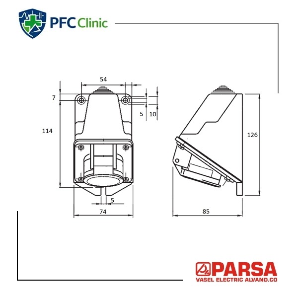 پریز روکار 16×3 پارسا مدل 400 | IP44