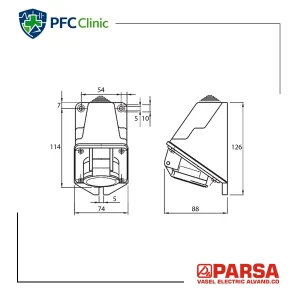 پریز روکار 16×4 پارسا مدل 405 | IP44