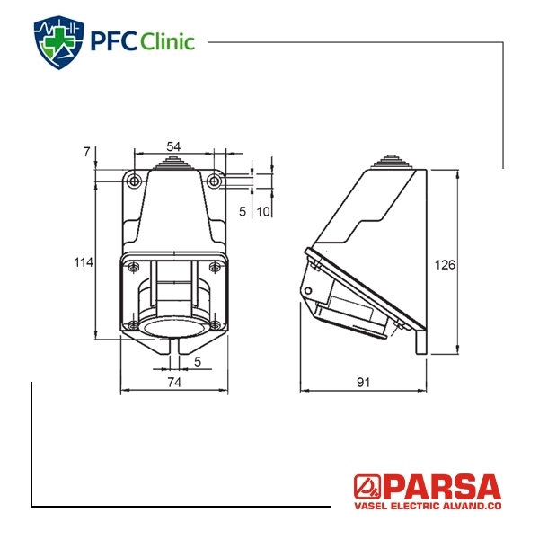 پریز روکار 16×4 پارسا مدل 410 | IP44