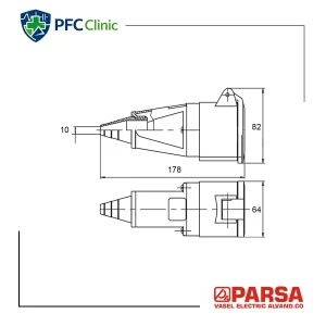 پریز سیار 16×3 پارسا مدل 500 | IP44