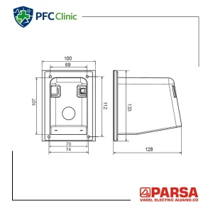 شاخه توکار کانکسی 16×3 پارسا مدل 6000 | IP44