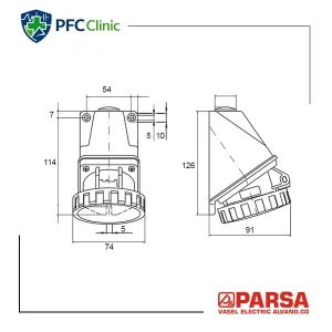 پریز روکار 16×5 پارسا مدل 810 | IP66