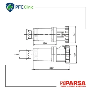 پریز سیار 125×5 | IP66 برند پارسا
