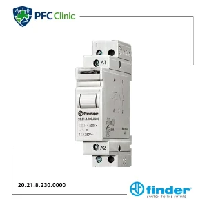 رله ضربه‌ای یک کنتاکت 16 آمپر 220VAC فیندر مدل 20.21.8.230.0000 | Finder Step Relay