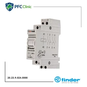 رله ضربه‌ای یک باز و یک بسته 16 آمپر 24VDC فیندر مدل 20.23.9.024.0000 | Finder Step Relay