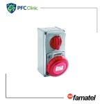پریز صنعتی کلیددار سه‌فاز فاماتل مدل 26005 – 63 آمپر، 5 پین (3P+N+E)