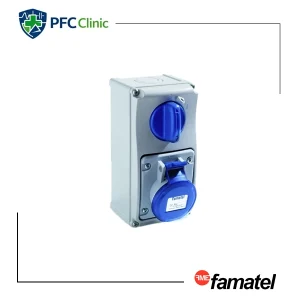 پریز صنعتی کلیددار تکفاز فاماتل مدل 26011 – 16 آمپر، 3 پین (2P+T)