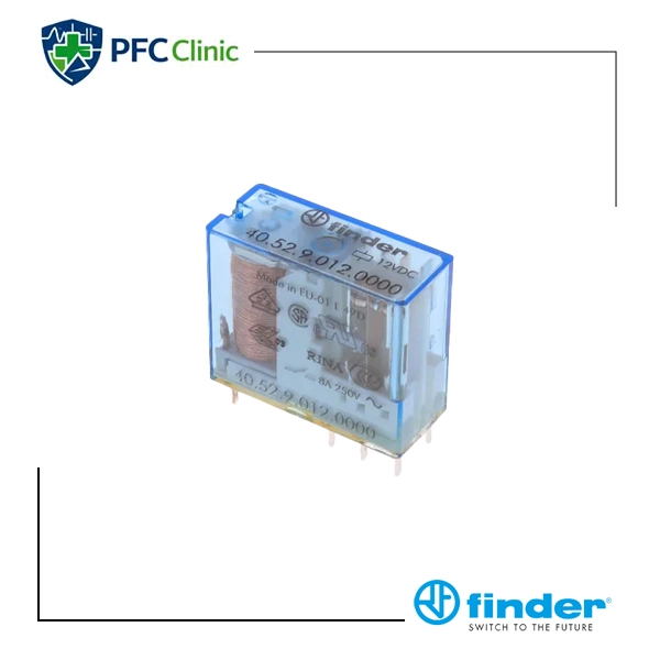رله فیندر 12VDC دو کنتاکت 8 آمپر مدل 405290120000 | رله فرمان DC Finder