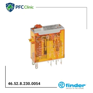 رله دو کنتاکت 220VAC 8A فیندر مدل 46.52.8.230.0054 | رله 8 پایه Finder