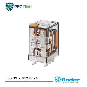 رله دو کنتاکت 8 پایه فیندر Finder 55.32.9.012.0094 | رله 12V DC سری 55