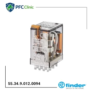 رله چهار کنتاکت فیندر Finder 55.34.9.012.0094 | رله 14 پایه 7 آمپر 12VDC سری 55