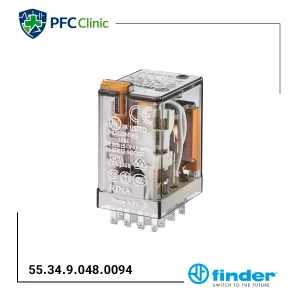 رله چهار کنتاکت فیندر Finder 55.34.9.048.0094 | رله 14 پایه 7 آمپر 48VDC سری 55