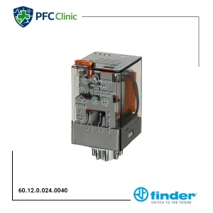 رله فیندر Finder 60.12.0.024.0040 | رله 2 کنتاکت 10 آمپر 8 پایه 24VDC