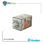 رله فیندر Finder 60.12.8.230.0040 | رله 2 کنتاکت 10 آمپر 8 پایه 220VAC