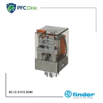 رله فیندر Finder 60.12.9.012.0040 | رله 2 کنتاکت 10 آمپر 8 پایه 12VDC