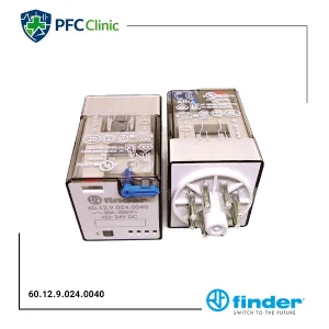 رله فیندر Finder 60.12.9.024.0040 | رله 2 کنتاکت 10 آمپر 8 پایه 24VDC