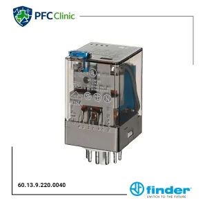رله فیندر Finder 60.13.9.220.0040 | رله سه کنتاکت 10 آمپر 11 پین بوبین 220VDC
