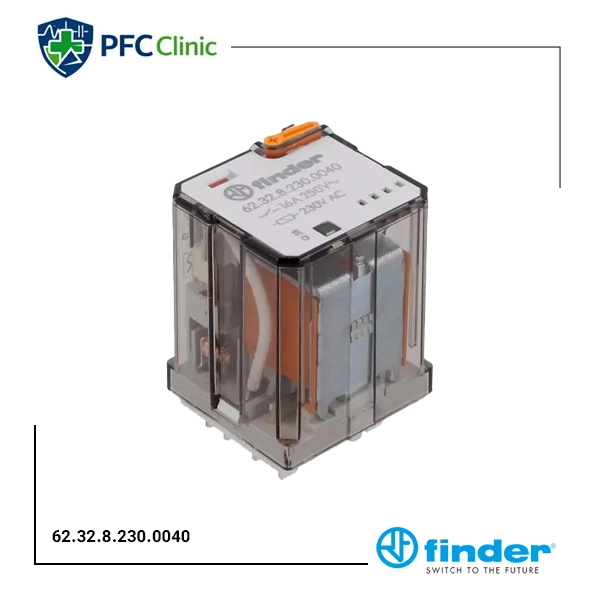 رله دو کنتاکت 16 آمپر فیندر مدل Finder 62.32.8.230.0040 | رله صنعتی 230 ولت AC