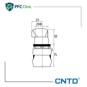 کلید فرمان یک طرفه چراغدار 22 میلی متر CNTD مدل C2SIL-F2-B