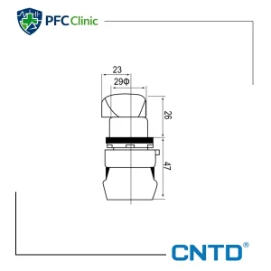 کلید فرمان دو طرفه چراغ دار CNTD مدل C2SIL-F3-Y