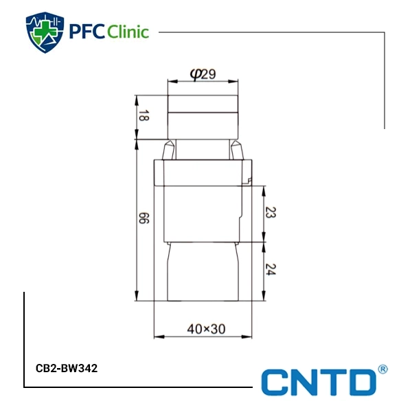 شستی چراغدار CNTD مدل CB2‑BW342 | خرید و قیمت پوش باتن 22 میلیمتری
