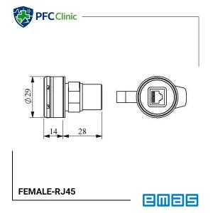 سوکت تابلویی RJ45 برند EMAS