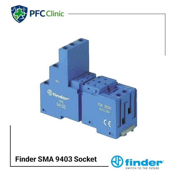 سوکت رله فیندر Finder 94.03 SMA | سوکت 11 پایه با نگهدارنده فلزی برای رله سری 55