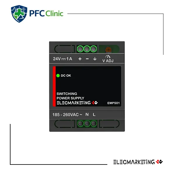 منبع تغذیه سوئیچینگ 24 ولت 1 آمپر مدل POWER-EMPS01